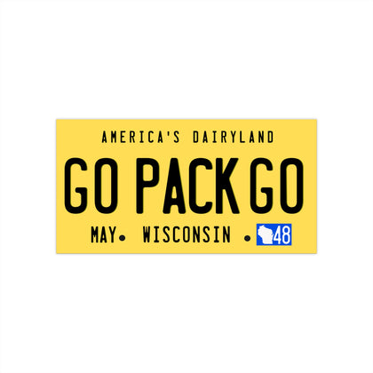 Retro Dairyland Plate Sticker - Go Pack Go